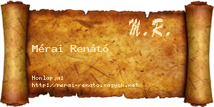Mérai Renátó névjegykártya